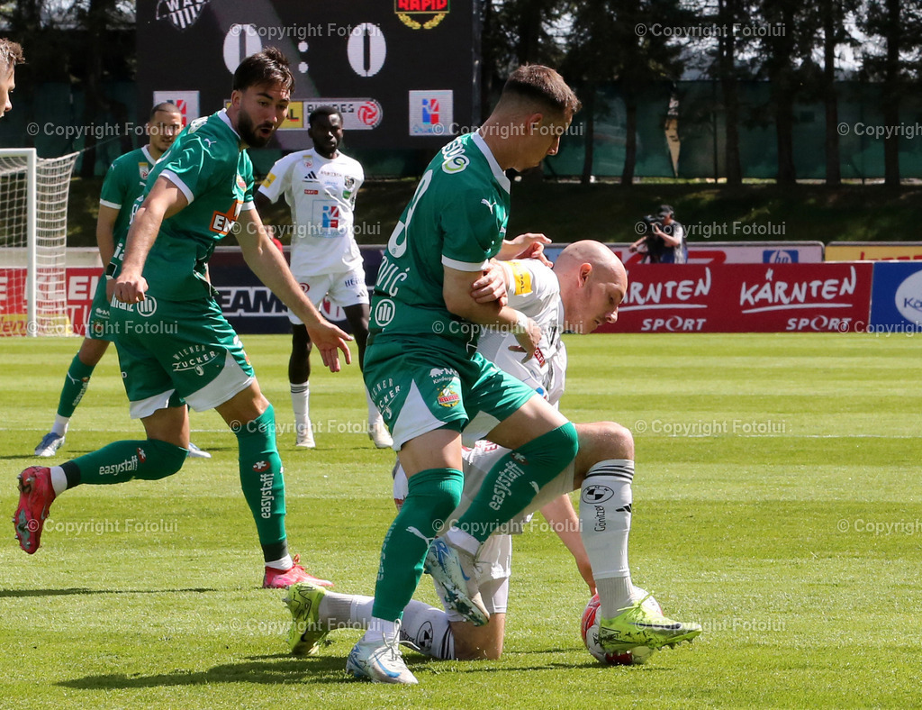 A_LUI_200425_02 | SPORT FUSSBALL ADMIRAL BUNDESLIGA 20.04.25 IM BILD: NICOLAS WIMMER (WAC) UND ANDRIJA RADLOVIC (RAPID) FOTO:FOTOLUI/MW