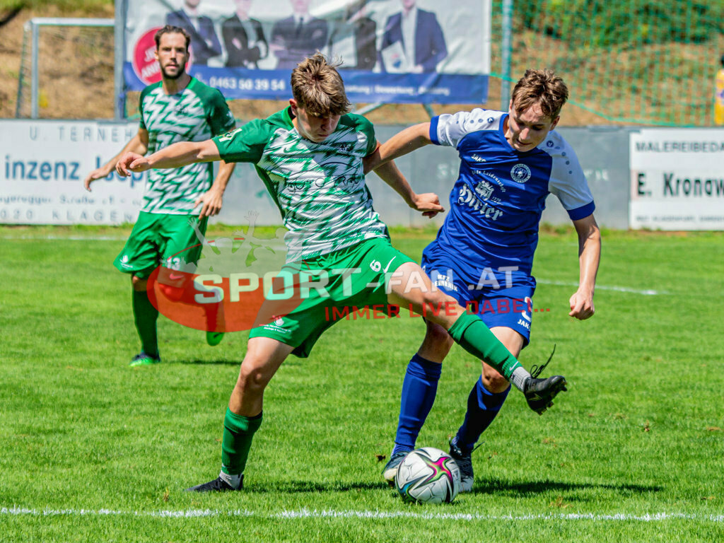 ASV Klagenfurt - Donau Klagenfurt | Andre Schmedler (SV Donau Klagenfurt #6) Felix Marko (ASV Klagenfurt #3) Thomas Guggenberger (SV Donau Klagenfurt #13) ; ASV Klagenfurt - Donau Klagenfurt am 31.07.2022 in Klagenfurt
(ASV Platz Annabichl), AUSTRIA, (Photo by Ernst Krawagner sport-fan.at) - Realisiert mit Pictrs.com