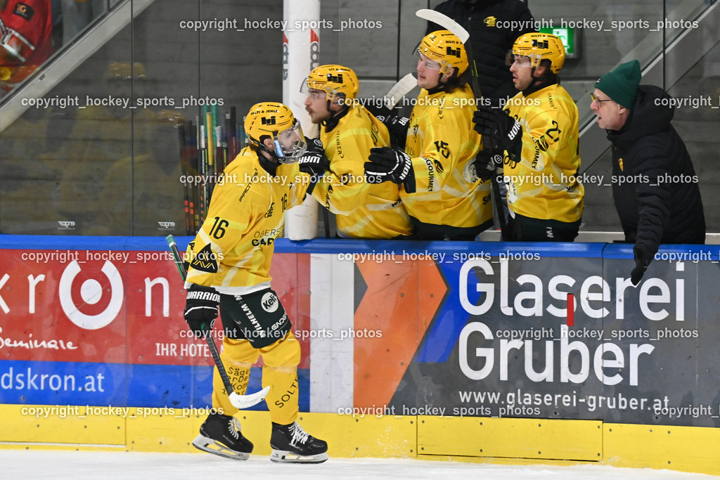 KSV KÄNGURUS vs. EHC Lustenau | Jubel EHC Lustenau, #16 Wüstner Robin EHC Lustenau, KSV KÄNGURUS vs. EHC Lustenau, KSV KÄNGURUS vs. EHC Lustenau am 14.03.2026 in Kapfenberg (Sportzentrum Kapfenberg), Austria, (Photo by Bernd Stefan)