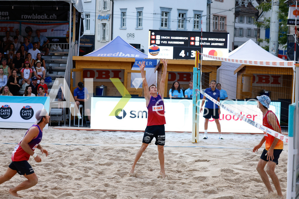 Obi BeachTour 2026 - Basel | BASEL, SWITZERLAND - JULY 17: YANN BORTOLUZZI (SUI) during the Obi BeachTour 2026 match between HAGENBUCH / HAUSSENER (SUI) and BORTOLUZZI / JAUFFRET (SUI) at Barfüsserplatz on July 17, 2026 in Basel, Switzerland. - Realisiert mit Pictrs.com