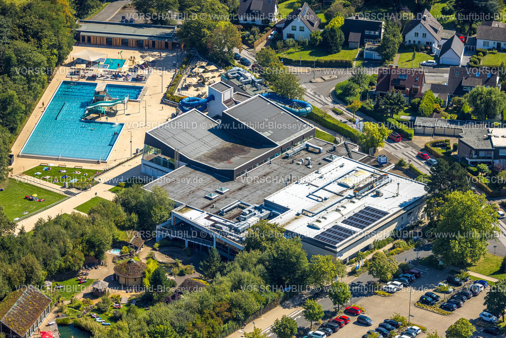 Gevelsberg240815228 | Luftbild, Schwimm in Gevelsberg Schwimmbad, Freibad und Hallenbad, Klostermark Gevelsberg, Ruhrgebiet, Nordrhein-Westfalen, Deutschland