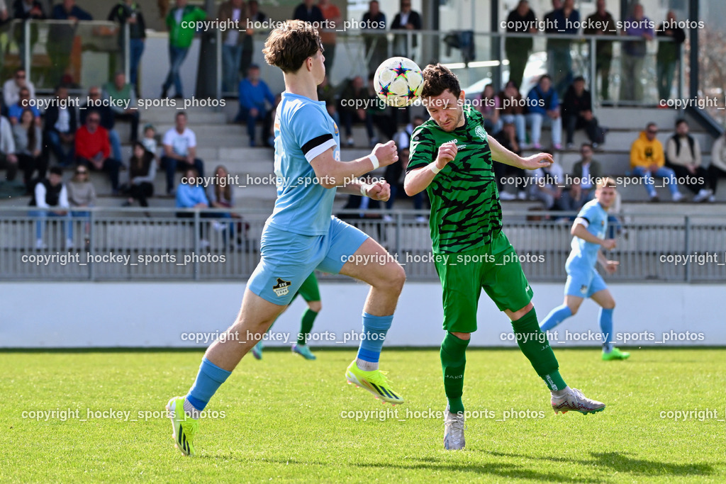 SC Landskron vs. SVG Bleiburg | #4 Raphael Huber SVG Bleiburg, #17 Julian Brandstätter SC Landskron, SC Landskron vs. SVG Bleiburg, SC Landskron vs. SVG Bleiburg am 28.04.2024 in Villach (Sportzentrum Landskron), Austria, (Photo by Bernd Stefan)