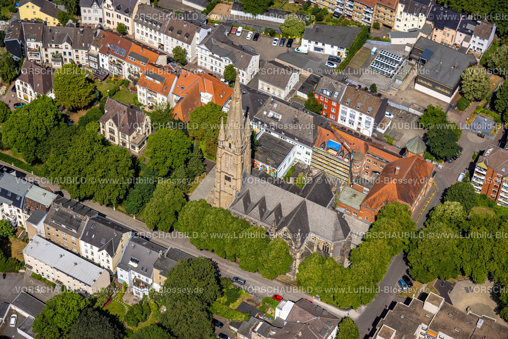 Dortmund220705215 | Luftbild, evang. Lutherkirche, Hörde, Dortmund, Ruhrgebiet, Nordrhein-Westfalen, Deutschland