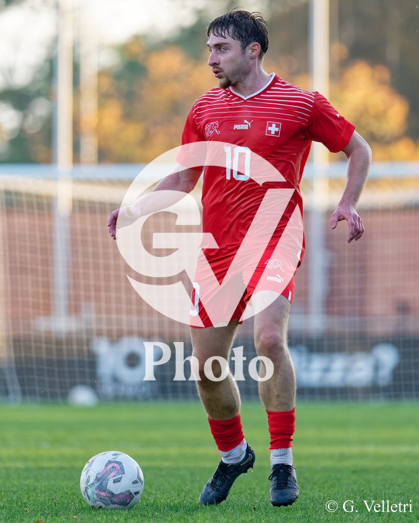 UEFA Region's Cup - Vaud v Munster | Cedric Mast (10 Vaud) controls the ball (action) during the UEFA Region's Cup game between Vaud and Munster at Centre Sportif de Colovray in Nyon, Switzerland 