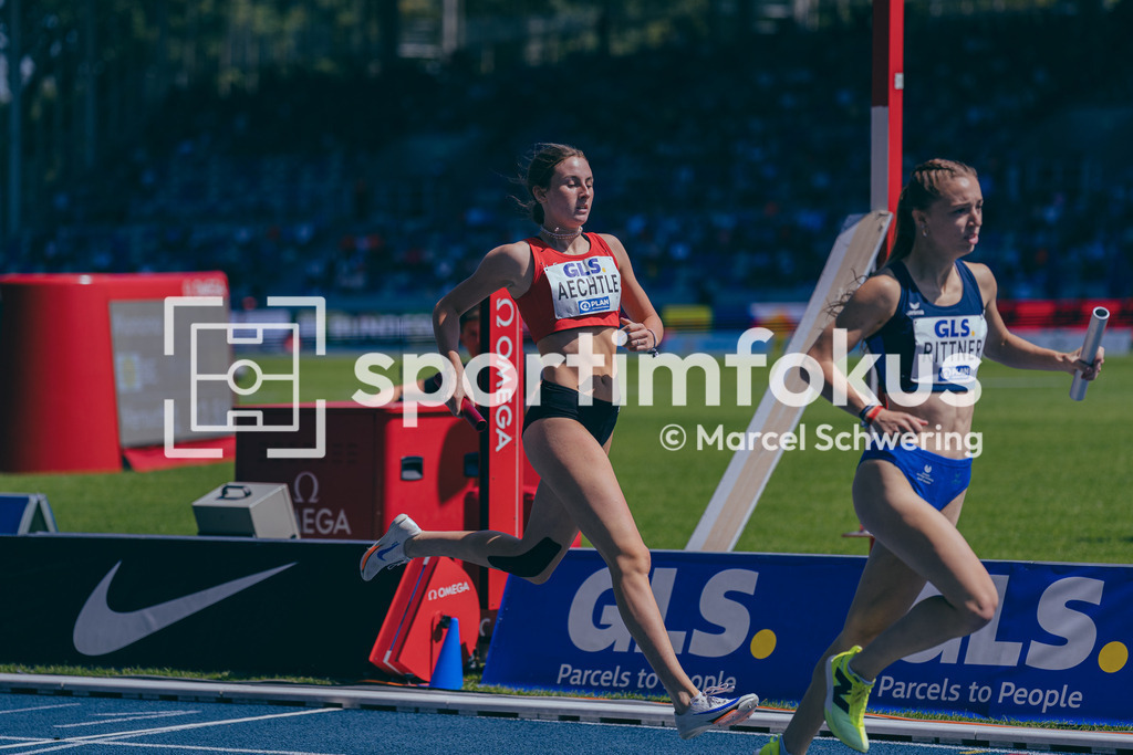 Deutsche Meisterschaften der Frauen und Männer 2026 | Judit Aechtle, LG Region Karlsruhe, U20 4x400-Meter-Staffel, Deutsche Meisterschaften der Frauen und Männer 2026, Lohrheidestadion Bochum-Wattenscheid, 25.07.2026. Foto: Marcel Schwering / sportimfokus - Realisiert mit Pictrs.com