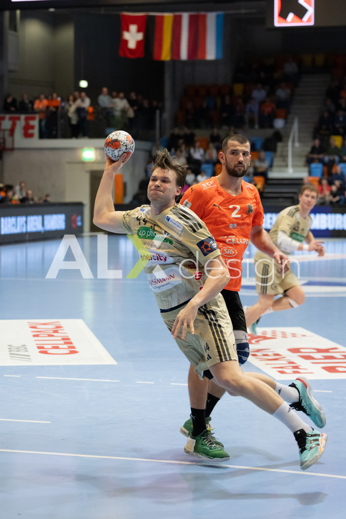 Handball I Herren I Saison 2025-2026 I EHF EUROPEAN LEAGUE 2025/26 | Men I Main Round I 2. Spieltag I Kadetten Schaffhausen - TSV Hannover-Burgdorf I 24.02.2026 | 44 Thomas Alfred Solstad (NO) (TSV Hannover-Burgdorf) – Kreisläufer - Realisiert mit Pictrs.com