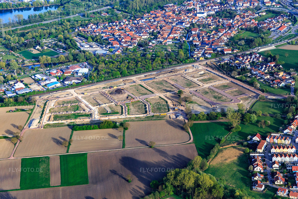 Luftbild: Neubaugebiet Paul-Klee-Ring in Wörth am Rhein im Bundesland Rheinland-Pfalz in Deutschland. Foto: IMG_077929.jpg vom 24.04.2015 durch Werner Riehm/FLY-FOTO.de