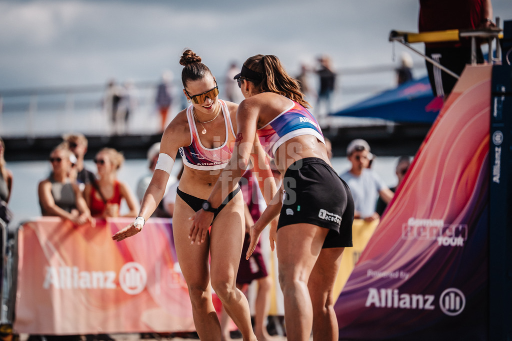 Beachvolleyball | Frauen | Deutsche Meisterschaften 2025 Timmendorfer Strand | 04.09.2025 | v.l. Elea Beutel und Leonie Klinke