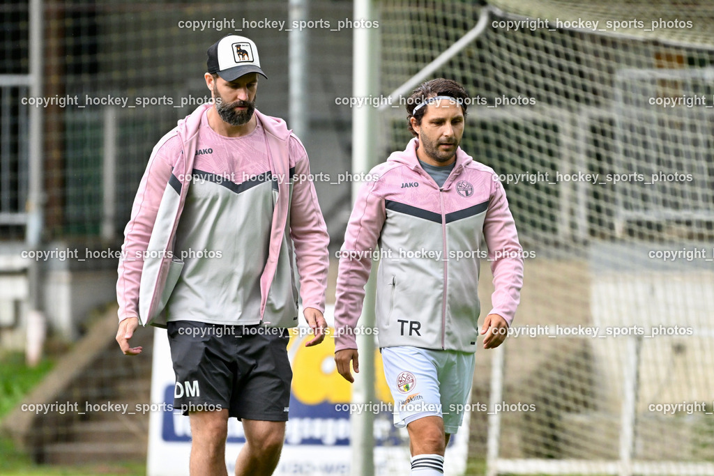 WSG Radenthein vs. SV Rapid Lienz | Sportlicher Leiter WSG Radenthein Manfred Duller, Headcoach WSG Radenthein Manuel Lips, WSG Radenthein vs. SV Rapid Lienz, WSG Radenthein vs. SV Rapid Lienz am 30.08.2025 in Radenthein (Sportplatz Radenthein), Austria, (Photo by Bernd Stefan)