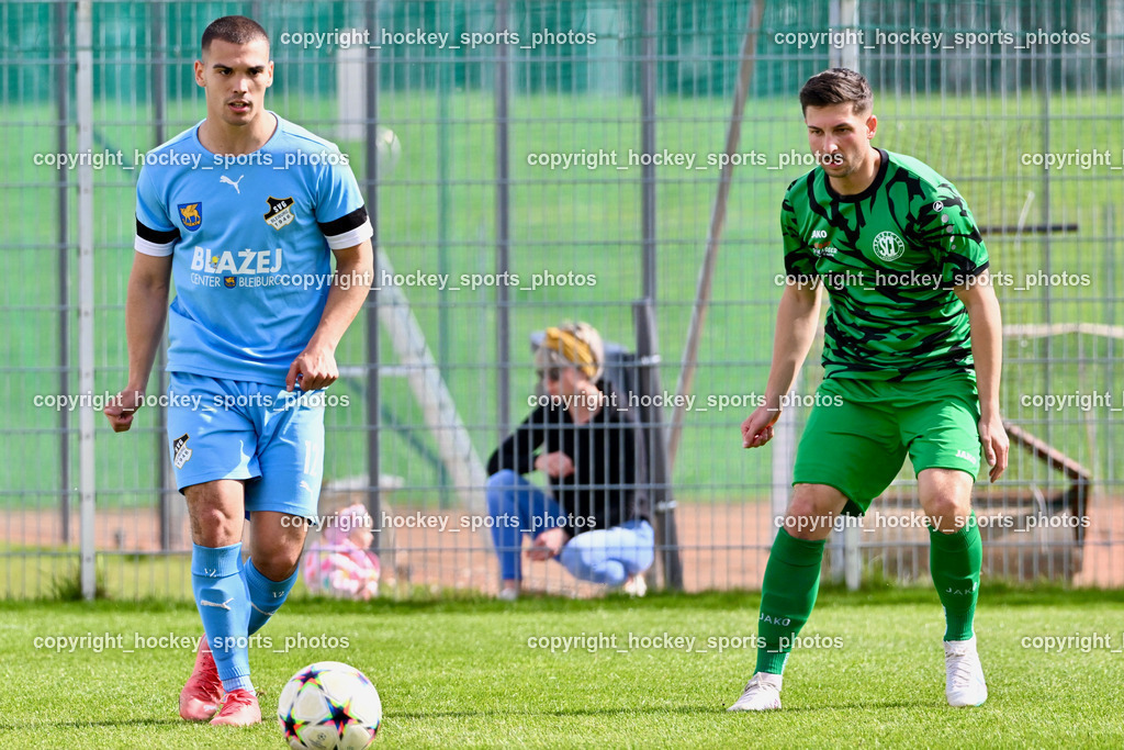 SC Landskron vs. SVG Bleiburg | #12 Lazar Gacic SVG Bleiburg, #19 Philipp Ronacher SC Landskron, SC Landskron vs. SVG Bleiburg, SC Landskron vs. SVG Bleiburg am 28.04.2024 in Villach (Sportzentrum Landskron), Austria, (Photo by Bernd Stefan)