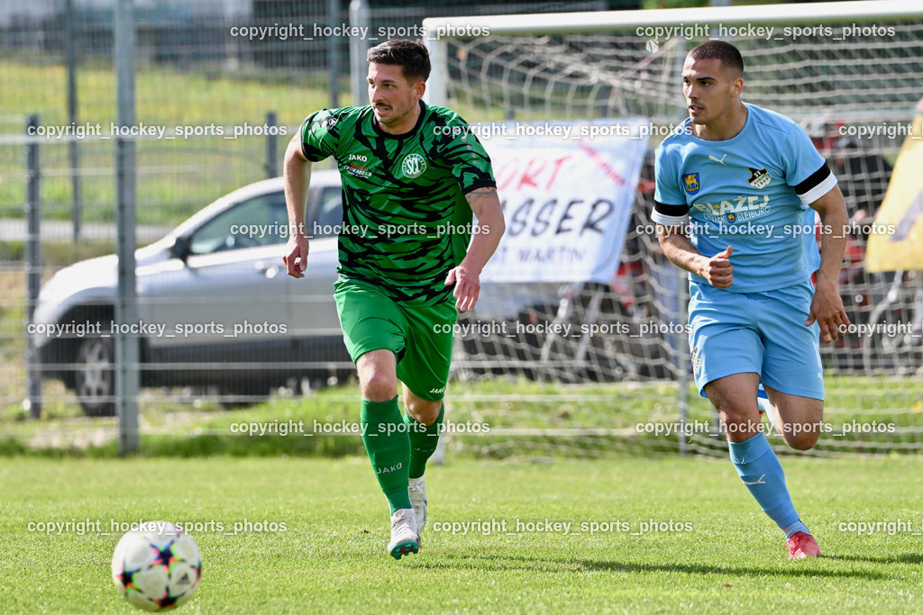SC Landskron vs. SVG Bleiburg | #19 Philipp Ronacher SC Landskron, #12 Lazar Gacic SVG Bleiburg, SC Landskron vs. SVG Bleiburg, SC Landskron vs. SVG Bleiburg am 28.04.2024 in Villach (Sportzentrum Landskron), Austria, (Photo by Bernd Stefan)