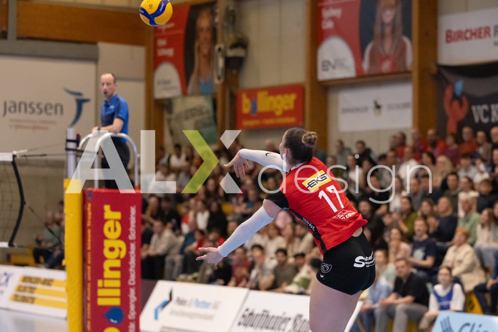 Volleyball I Frauen I Saison 2025-2026 I Volleyball NLA | Women I 1/2 Finals I  VC Kanti Schaffhausen - Sm'Aesch Pfeffingen I 22.03.2026 | 17 Leana Zuvic (CH) (VC Kanti Schaffhausen) - Aussen - Realisiert mit Pictrs.com