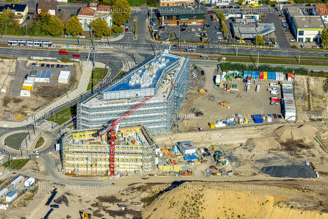 Bochum221000145 | Luftbild, Baustelle und Neubau, Wissenschafts- und Technologiequartier Mark 51/7, ehemaliges Opel Gelände, Laer, Bochum, Ruhrgebiet, Nordrhein-Westfalen, Deutschland