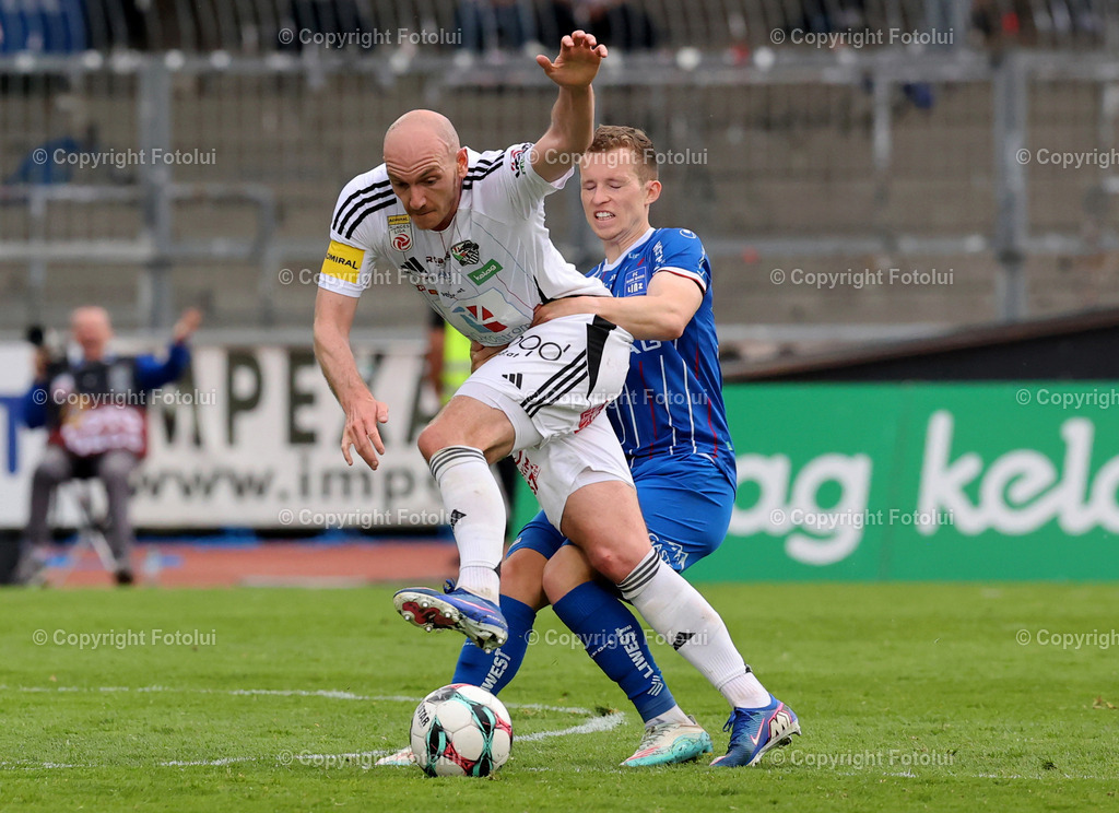 A_LUI_18042026____12 | ADMIRAL BUNDESLIGA RZ PELLETS WAC-BLAU WEISS LINZ 18.04.2026 IM BILD : NICOLAS WIMMER (WAC) UND NICO MAIER (BLAU WEISS) FOTO:FOTOLUI/MW