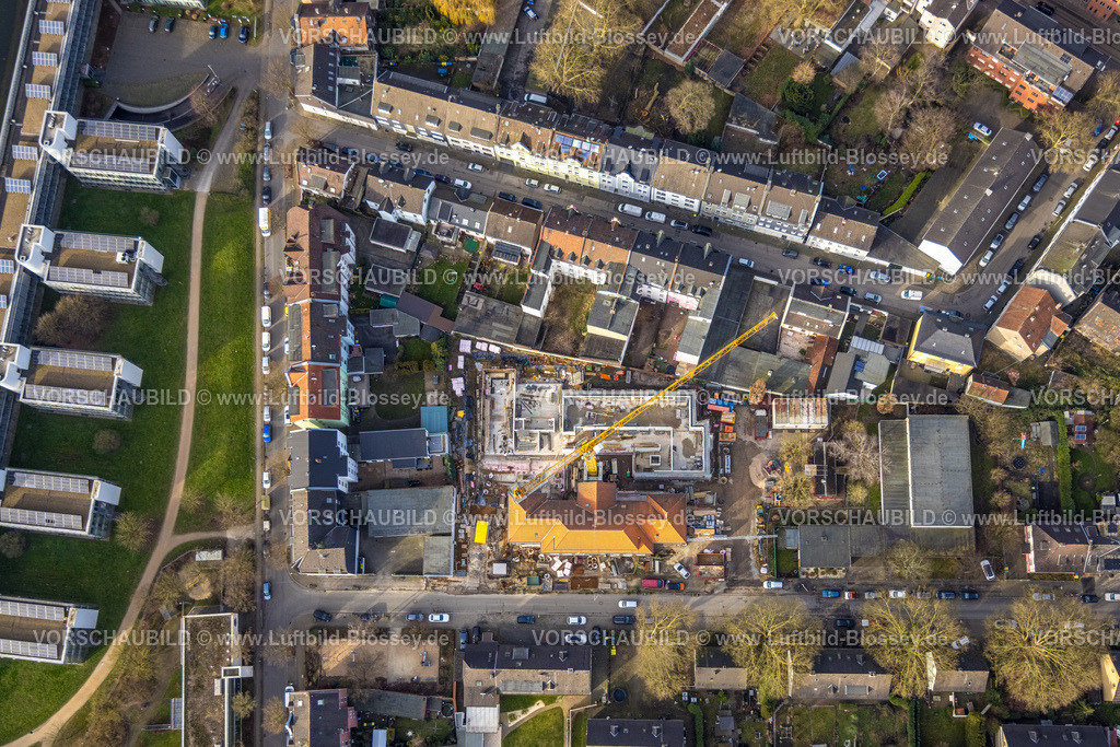 Gelsenkirchen250203080Sued | Luftbild, Baustelle an der Glückaufschule-Ückendorf Stephanstraße, Wohngebiet Breilstraße Ecke Munscheidstraße, Ückendorf, Gelsenkirchen, Ruhrgebiet, Nordrhein-Westfalen, Deutschland