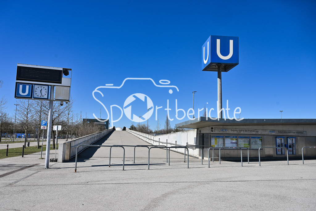 Allianz Arena | Die U-Bahn Stadion in Muenchen Froettmaning von aussen, Unweit der Allianz Arena, Symbolbild