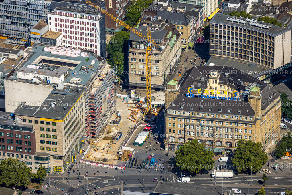 Essen220807270 | Luftbild, Baustelle ehem. Kaufhof-Gebäude am Willy-Brandt-Platz, Rathausstraße, Stadtkern, Essen, Ruhrgebiet, Nordrhein-Westfalen, Deutschland