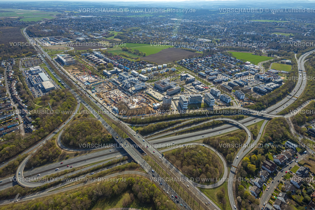 Dortmund220400270 | Luftbild, Baustelle mit Neubau an der Stadtkrone-Ost, Straßenkreuz Bundesstraße B236 und Bundesstraße B1, Schüren, Dortmund, Ruhrgebiet, Nordrhein-Westfalen, Deutschland