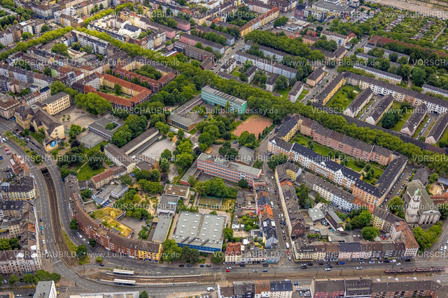 Dortmund230700307 | Luftbild, Albrecht Brinkmann Grundschule, Gertrud-Bäumer-Realschule, Helmholtz-Gymnasium, Nordmarkt, Dortmund, Ruhrgebiet, Nordrhein-Westfalen, Deutschland