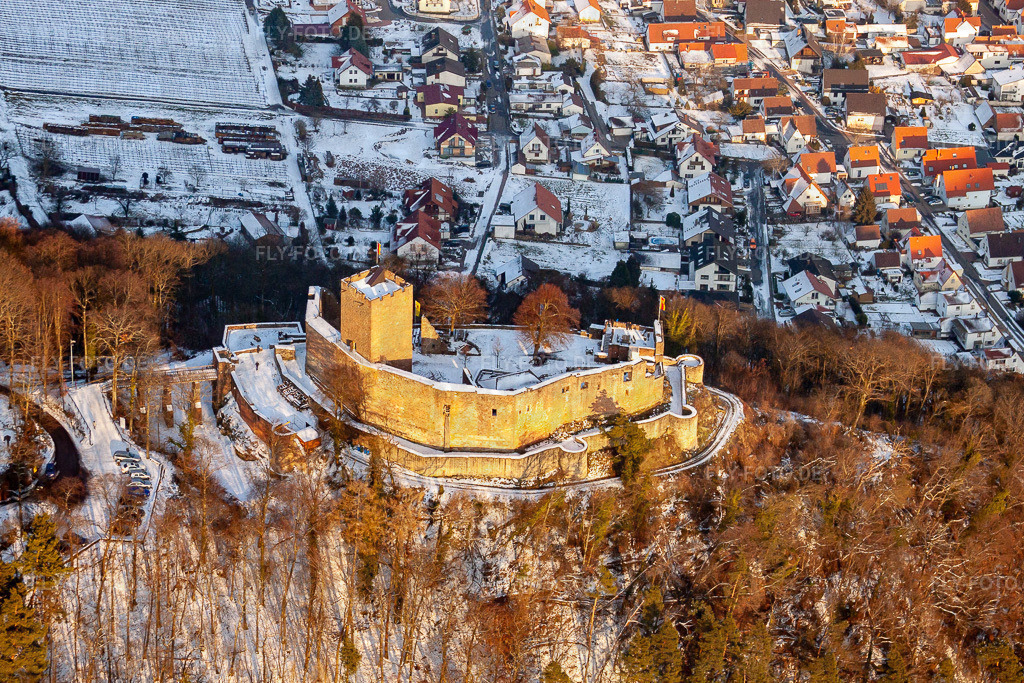 Ruine Landeck | Luftbild: Ruine Landeck in Klingenmünster im Bundesland Rheinland-Pfalz in Deutschland. Foto: IMG_24509.jpg vom 16.02.2010 durch Werner Riehm/FLY-FOTO.de - Realisiert mit Pictrs.com