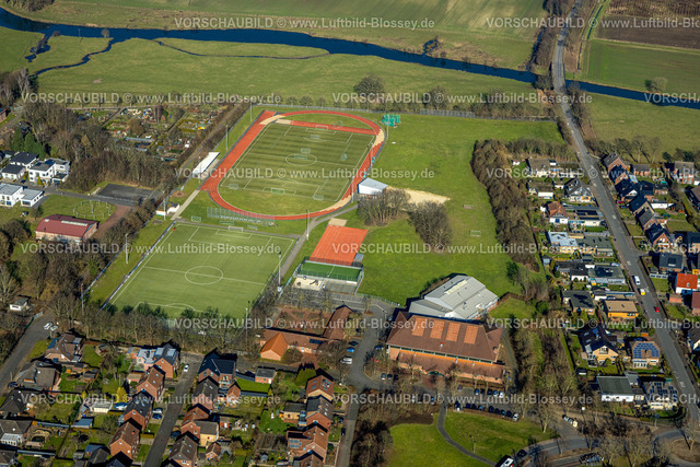 Olfen230206609 | Luftbild, Steversportpark mit Steverstadion, Olfen-Stadt, Olfen, Münsterland, Nordrhein-Westfalen, Deutschland