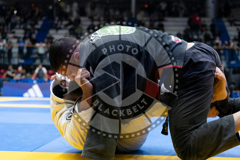 20240122PBB5663 | Fighters compete during the second day of the IBJJF European Championship in Paris, France, on January 22, 2024.