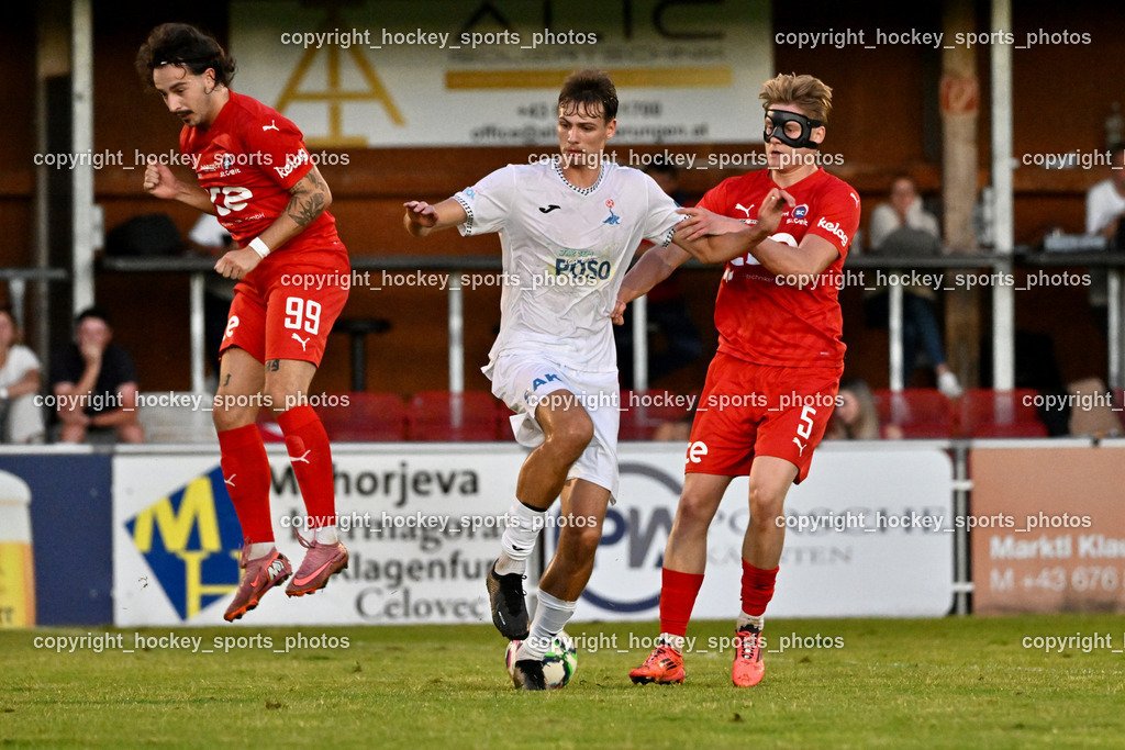 SAK vs. SC St. Veit | #99 Nemanja Lukic SC St. Veit, #11 Luka Jerin SAK, #5 Fabian Dörflinger SC St. Veit, Maske, SAK vs. SC St. Veit, SAK vs. SC St. Veit am 19.09.2025 in Klagenfurt (Sportpark Welzenegg), Austria, (Photo by Bernd Stefan)