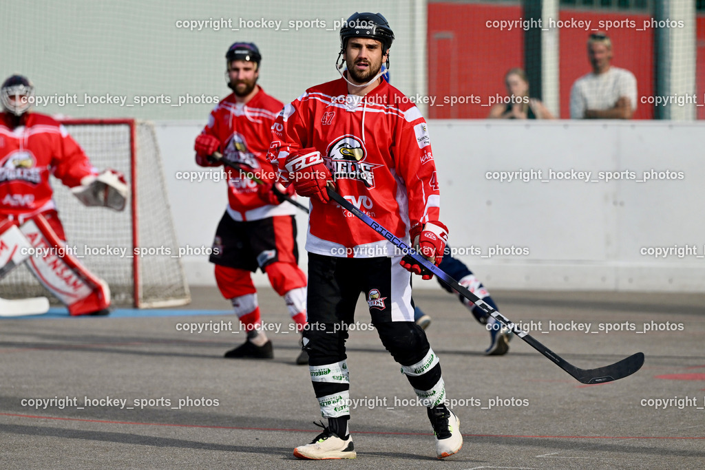 VAS Ballhockey vs. HSC Eagles Poggersdorf | #47 Witting Marcel, VAS Ballhockey vs. HSC Eagles Poggersdorf, VAS Ballhockey vs. HSC Eagles Poggersdorf am 14.07.2024 in Villach (Alpen Arena ), Austria, (Photo by Bernd Stefan)
