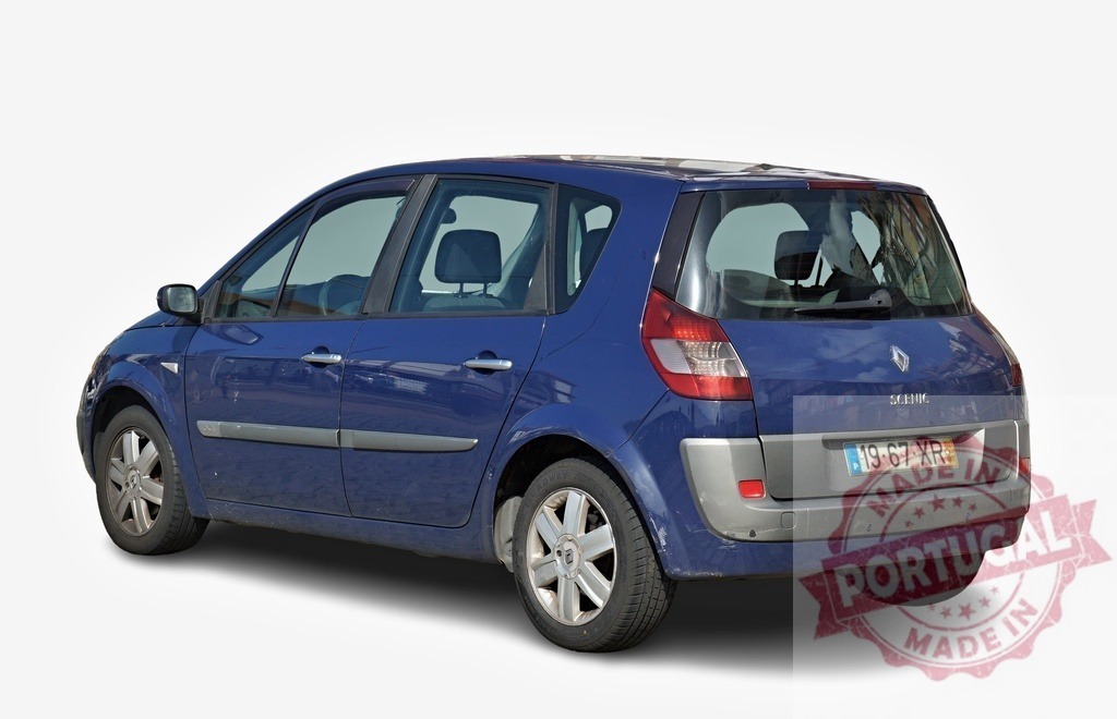 Renault Scenic minivan parking on white background | Dark blue Renault Scenic minivan isolated on white background - Realized with Pictrs.com