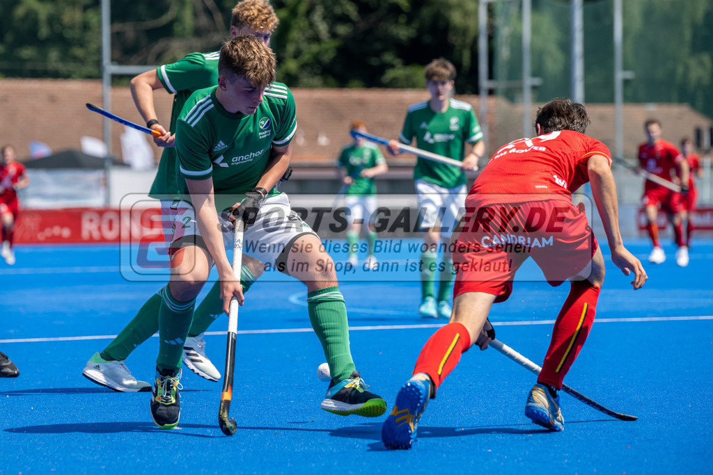 SFE_20230709_0038 | EuroHockey EM U18 Boys Belgium vs Ireland am 09.07.2023 in Krefeld (Gerd-Wellen-Hockeyanlage), Photo: Stephan Fehrmann 2023 (Sports-Gallery)
