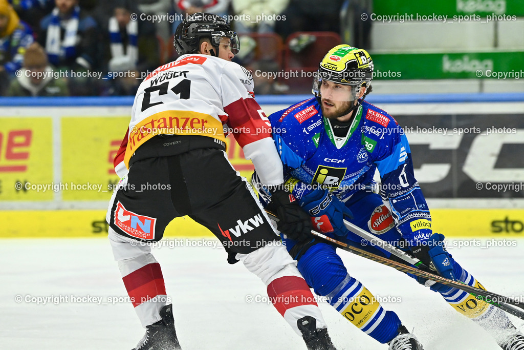 EC IDM Wärmepumpen VSV vs. Pioneers Vorarlberg | #51 Woger Daniel PIONEERS VORARLBERG, #8 Rebernig Maximilian EC VSV, EC IDM Wärmepumpen VSV vs. Pioneers Vorarlberg, EC IDM Wärmepumpen VSV vs. Pioneers Vorarlberg am 14.12.2024 in Villach (Stadthalle Villach), Austria, (Photo by Bernd Stefan)