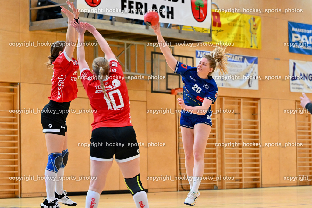 SC Ferlach vs. WAT Atzgersdorf | #10 TESCHE Luca WAT Atzgersdorf, #23 MARKSTEINER Julia SC Ferlach Damen, SC Ferlach vs. WAT Atzgersdorf, SC Ferlach vs. WAT Atzgersdorf am 12.05.2024 in Ferlach (Ballspielhalle Ferlach), Austria, (Photo by Bernd Stefan)