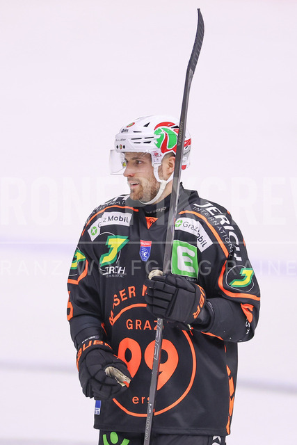 Moser Medical Graz 99ers vs EC iDM Wärmepumpen VSV – Ice Hockey    | Graz, Austria, 27.FEB.26 - ICE HOCKEY - ICE Hockey League, Graz 99ers vs Villacher SV. The image shows Kasper Kontkansalo (99ers).     
