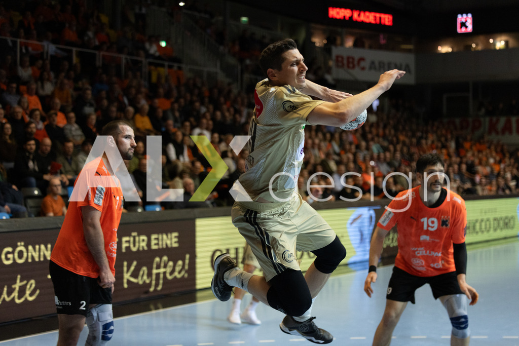 Handball I Herren I Saison 2025-2026 I EHF EUROPEAN LEAGUE 2025/26 | Men I Main Round I 2. Spieltag I Kadetten Schaffhausen - TSV Hannover-Burgdorf I 24.02.2026 | 19 Marius Steinhauser (DE) (TSV Hannover-Burgdorf) – Flügel rechts - Realisiert mit Pictrs.com