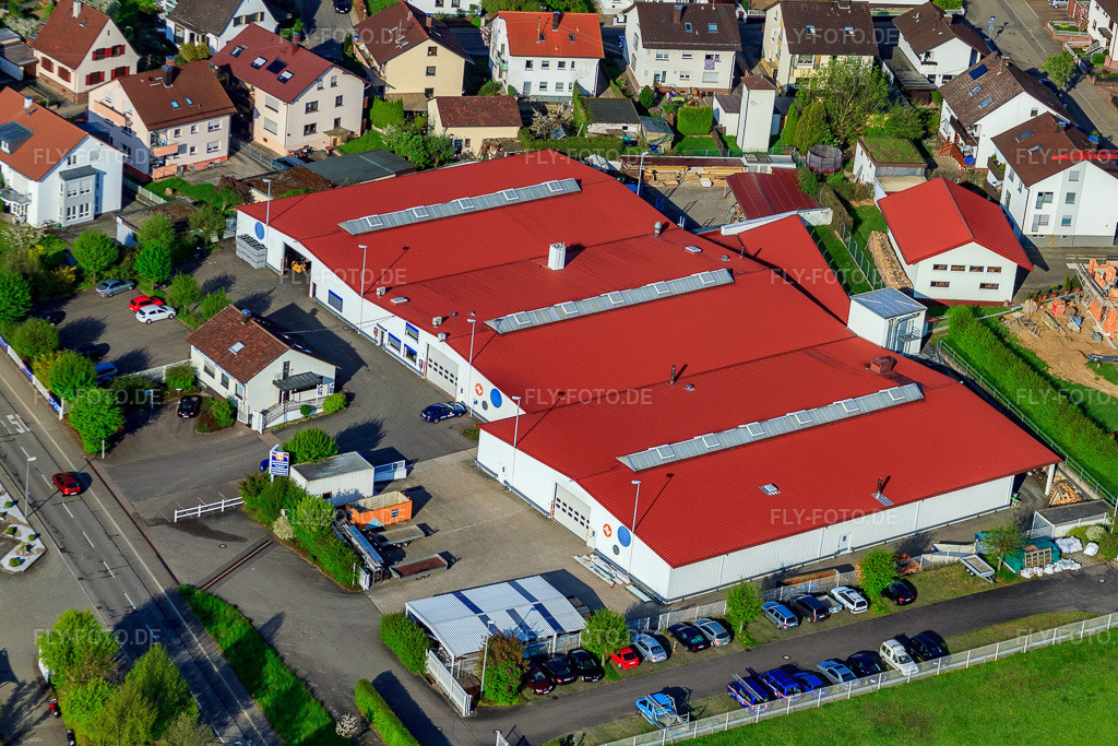 Luftbild: Schneider Treppen GmbH, ICON GmbH Messebau im Ortsteil Stupferich in Karlsruhe im Bundesland Baden-Württemberg in Deutschland.Foto: IMG_26784.jpg vom 28.04.2010 durch Werner Riehm/FLY-FOTO.deMeisterhafte Treppen aus der Region von FrammelsbergerICON GmbH - Messebau modern. professionell. nachhaltig. - Messebau, einfach nachhaltig!