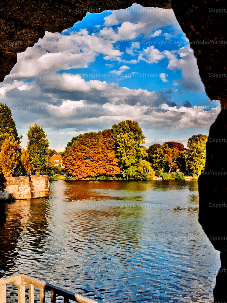 PDM2_3251_HH-Alster_60x80 | DIGITALKUNST. Hamburg. Alster -Verlauf zwischen Eppendorf und Winterhude. Ausblick vom Hayns Park über die Alster Richtung Nordost. - Realisiert mit Pictrs.com