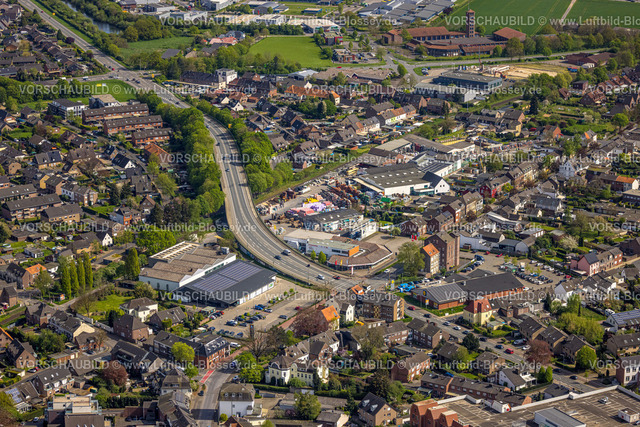 Goch240402686 | Luftbild, Innenstadt mit Aldi Supermarkt und Lidl Supermarkt, Paul Swertz GmbH - Bauzentrum Goch an der Brücke Südring und Weezer Straße, Goch, Niederrhein, Nordrhein-Westfalen, Deutschland