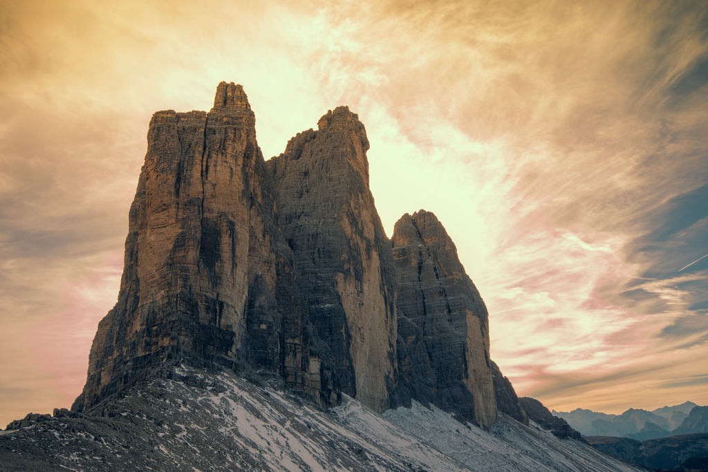 Sonnenuntergang bei den Dreizinnen | Sonnenuntergang bei den Dreizinnen - Realisiert mit Pictrs.com