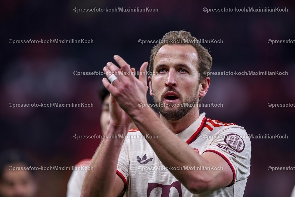 Lev15022501328 | 15.02.2025, Fußball, Bayer 04 Leverkusen - FC Bayern München, 1. Fußball Bundesliga, 22. Spieltag, BayArena, Saison 2024 2025: Harry Kane (FC Bayern #9)DFB regulations prohibit any use of photographs as image sequences and or quasi-video.