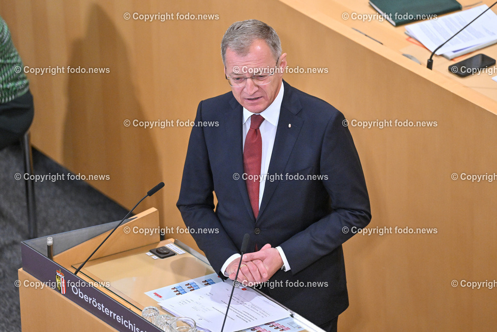 Landhaus Linz_ Promenade_ Landtagssitzung_ 19.09.2024-56 | 19.09.2024, Landhaus Linz AUT, Promenade, Landtagssitzung, im Bild LH Thomas Stelzer (VP, Landeshauptmann Ooe)