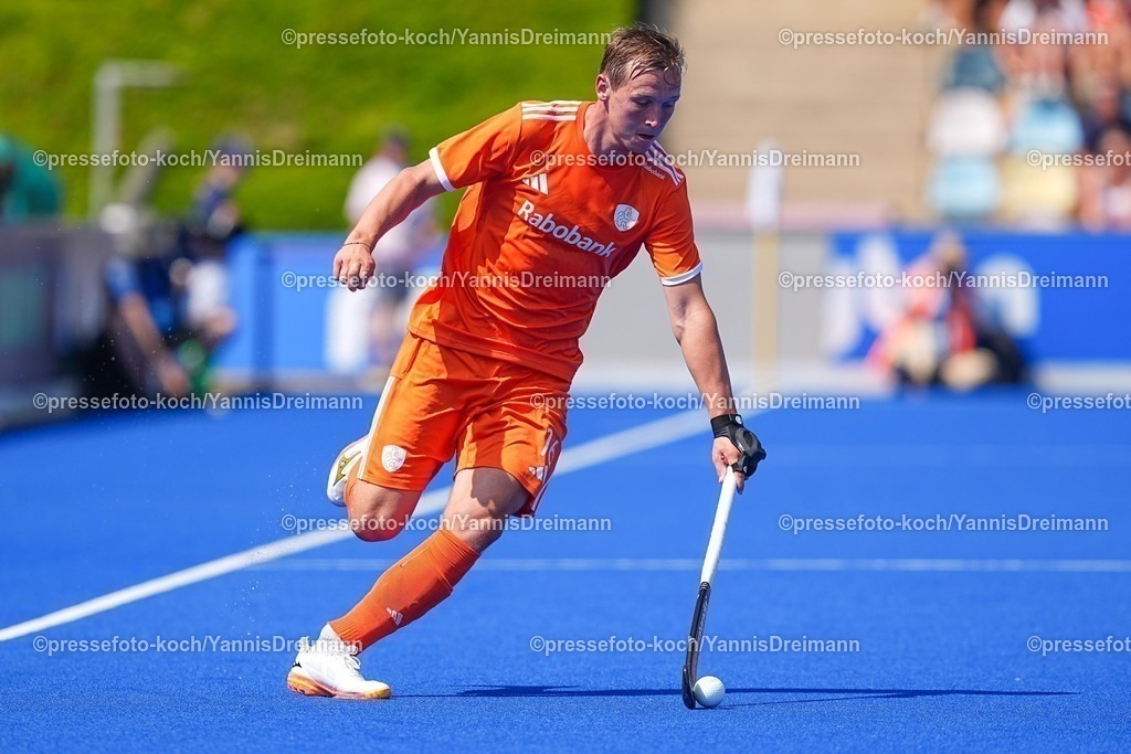 xydrx09082502024 | 09.08.2025, xydrx, Herren EuroHockey Championship 2025, Gruppenphase, Gruppe a, Niederlande - Spanien, Sparkassenpark Mönchengladbach: Floris Wortelboer (NED #16)