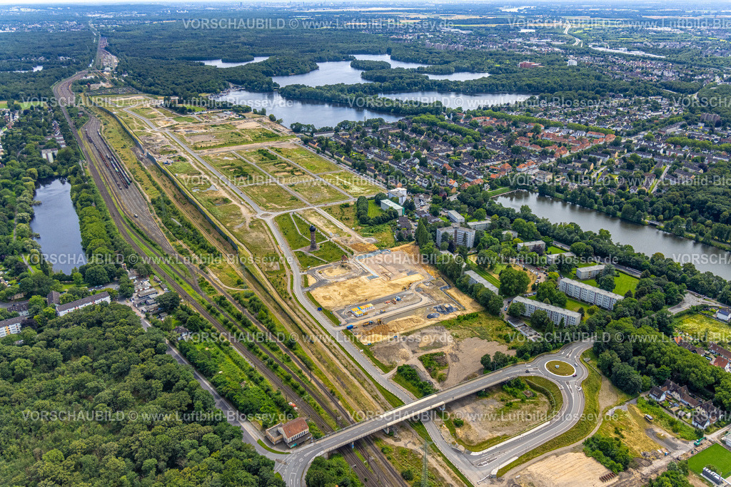Duisburg240703647-Sued | Luftbild, Duisburg-Süd, geplantes Duisburger Wohnquartier am ehemaligen Rangierbahnhof Wedau, Wedau, Duisburg, Ruhrgebiet, Nordrhein-Westfalen, Deutschland