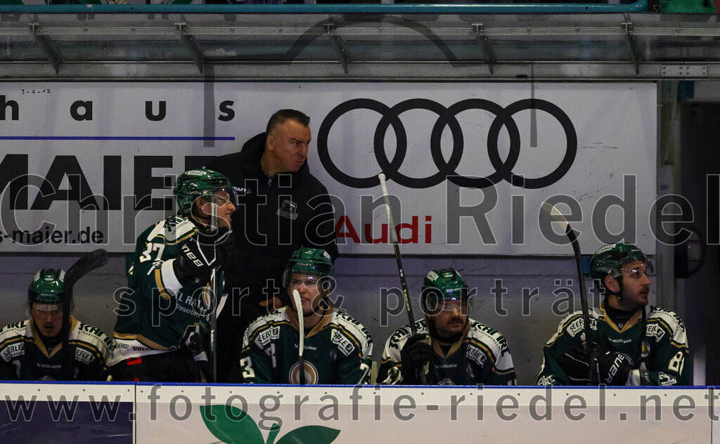 2026-01-30_007_TSV_Erding_gegen_EHF_Passau_Black_Hawks | Erding, Deutschland, 30.01.2026:Eishockey, Oberliga Süd 2025 / 2026, 42. Spieltag, TSV Erding gegen EHF Passau Black Hawks, Endergebnis: 2:6Teamchef Thomas Daffner (Erding Gladiators), Thomas Matheson (Erding Gladiators, #37), Pascal Steck (Erding Gladiators, #73), Marco Pfleger (Erding Gladiators, #47), Maximilian Forster (Erding Gladiators, #81)Foto: Christian Riedel / fotografie-riedel.net