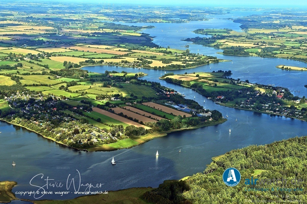 Luftbild Ostseefjord Schlei | Luftbild Ostseefjord Schlei - Missunde. die Einfahrt zum Ostseefjord Schlei