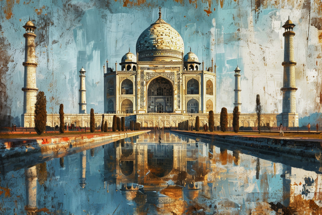 2402005 - Taj Mahal | Der Taj Mahal als abstraktes modernes Wandbild.