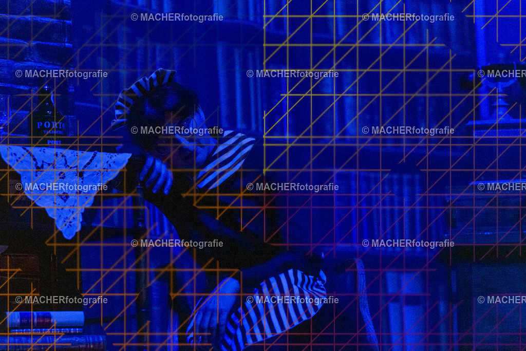 307_MFL-2025 | Portraitbilder von Regisseur; Darsteller; Techniker; Maske; Kostüme; Chor; Musiker; Bilderserie der Generalprobe und der Premierenvorstellung, Szenenbilder; Ausdrucksstudien; Bühnenüberblick; Bühnenkulissen; Pressefotos inkl. Redaktionsfoto Darstellergruppe.