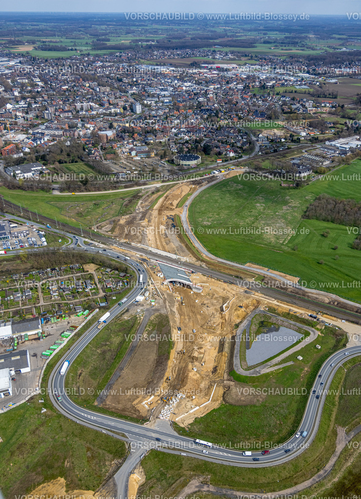 Wesel230300928 | Luftbild, Lippemündungsraum, Lippeaue, Baustelle und Neubau Erweiterung Bundesstraße B8, Wesel, Ruhrgebiet, Niederrhein, Nordrhein-Westfalen, Deutschland