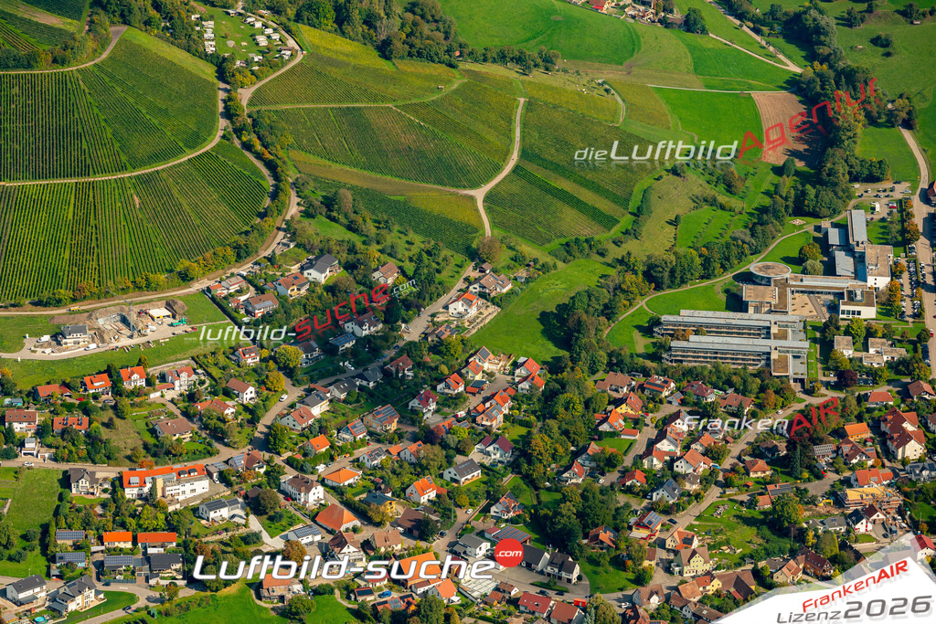 Luftaufnahme Untersteinbach Pfedelbach - Die Luftaufnahme wurde 2025 vom UL-Flugzeug heraus erstellt ( keine Drohne ) - Hochauflösende Luftaufnahme - für professionelle Ausdrucke geeignet. Die Geschenkidee !Mit Lizenz und Bildrechte bestellbar