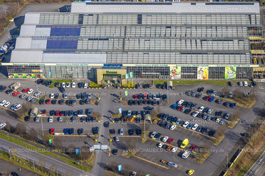 Hamm240306684 | Luftbild, Gartencenter Hesse mit Parkplatz, Stadtbezirk Rhynern, Hamm, Ruhrgebiet, Nordrhein-Westfalen, Deutschland