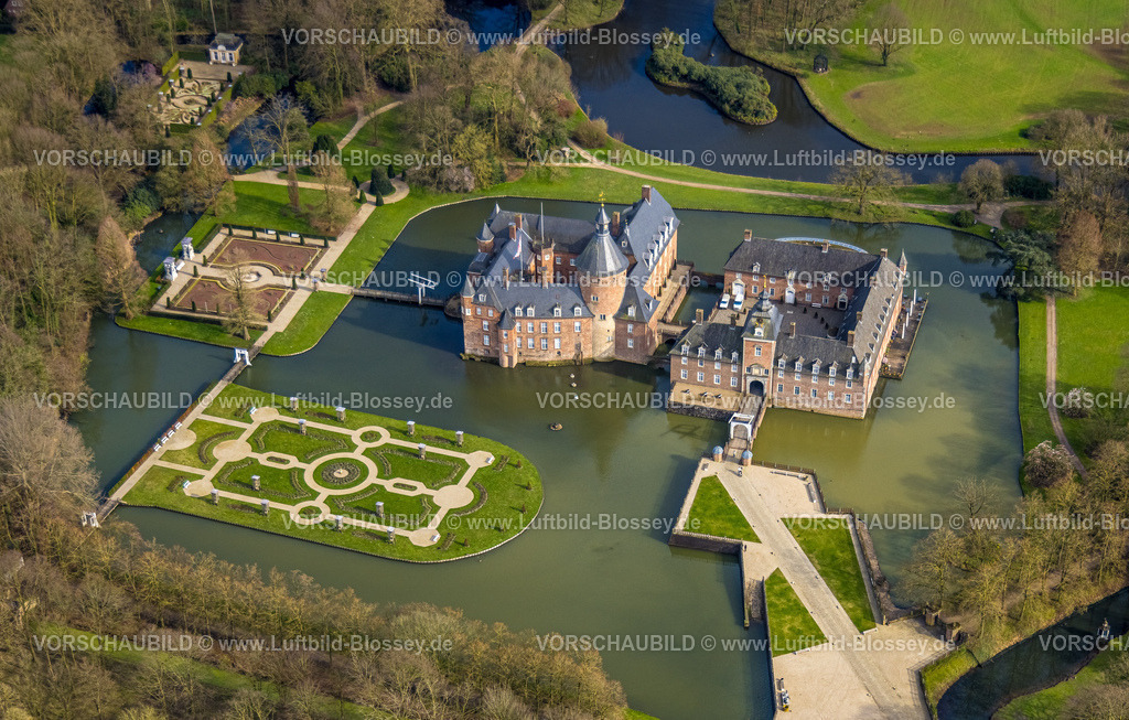Isselburg240313907 | Luftbild, Schloss Wasserburg Anholt mit Schlosspark und Barockgarten, Anholt, Isselburg, Nordrhein-Westfalen, Deutschland
